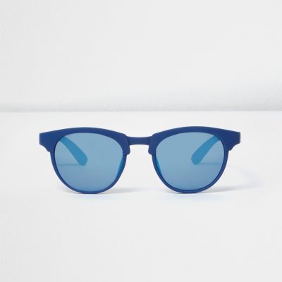 Boys blue matte retro sunglasses